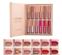 Holzsammlung 12 Colori Opaco Rossetto Nudo Set Vellutato Lunga Durata Antiaderente Tazza Liquido Sexy Lucidalabbra Liscia Tinta Labbra Trucco Confezione Regalo