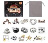 Holzsammlung 15pcs Rompicapo Metallo, Giochi Rompicapo Gioco Intelligenza, Rompicapi Giocattoli Educativo Metal IQ Puzzle Rompicapo Giocattolo Regalo per Adulti Adolescenti