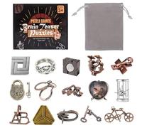 Holzsammlung 15pcs Rompicapo Metallo, Giochi Rompicapo Gioco Intelligenza, Rompicapi Giocattoli Educativo Metal IQ Puzzle Rompicapo Giocattolo Regalo per Adulti Adolescenti