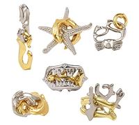 Holzsammlung 6pcs Rompicapo Metallo, Giochi Rompicapo Gioco Intelligenza, Rompicapi Giocattoli Educativo Metal IQ Puzzle Rompicapo Giocattolo Regalo per Adulti Adolescenti