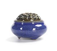 Holzsammlung Bruciatore per Porta Incenso in Ceramica Portatile con Bastone in Ottone Calabash per Yoga Ufficio, Creative Arredamento Idea Regalo