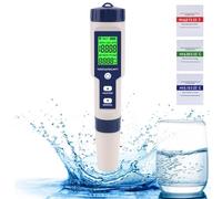 Holzsammlung Misuratore PH 5 in 1 Tds Ec Salinità Temperatura Tester Multifunzionale Impermeabile Di Alta Precisione Calibrazione Automatica Compensazione Della Temperatura Phmetro Piscina Digitale