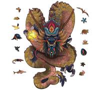 Holzsammlung Puzzle in Legno, Azzurro Drago King Puzzle Legno 3D Colorato Unico a Forma di Animale per Adulti e Bambini, Wooden Puzzles per Giochi per Famiglie e Home Decor (24.5x40.6 cm, 300 Pezzi)