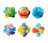 Holzsammlung Rompicapo 3D, 6 Pezzi Giocattoli Logica Brain Puzzle Game di Plastica Classico Educativi Gioco di Mente, IQ Test Mente Intelligenza Jigsaw Puzzle Brain Teaser Toy per Adolescenti, Adulti