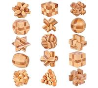 Holzsammlung Set da 15 Rompicapo Legno, Giochi Rompicapo Gioco Intelligenza, Classico Rompicapi Giocattoli di Legno 3D Puzzle Rompicapo Regalo per Adulti Bambini Adolescenti, Taglia Piccola 4.5cm