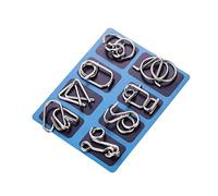 Holzsammlung Set da 8 Rompicapo Metallo, Giochi Rompicapo Gioco Intelligenza, Classico Rompicapi Giocattoli, Giocattolo Educativo Metal IQ Puzzle Rompicapo Regalo per Adulti Bambini Adolescenti