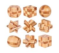 Holzsammlung Set da 9 Rompicapo Legno, Giochi Rompicapo Gioco Intelligenza, Classico Rompicapi Giocattoli di Legno 3D Puzzle Rompicapo Regalo per Adulti Bambini Adolescenti, Taglia Piccola 4.5cm