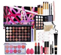 Holzsammlung Set Trucchi Donna, Tutto in uno Set di Trucco, Include Portatile Travel Make Up Palette Ombretto Rossetti Correttore Eyeliner Piegaciglia Stencil per Sopracciglia#D