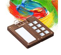 Holzsammlung Tavolozza Portatile per Quaderni di Schizzi, Mini Tavolozza di Colori Viaggio Vuota in Legno, 8 Pozzi Custodia Magnetica per Acquerelli, Guazzo, Pittura Acrilica con 8 Griglie e 1 Clip