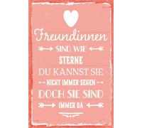 Holzschild 18x12 cm Freundinnen sind wie Sterne rosa