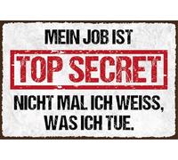 Holzschild 18x12 cm Mein Job ist Top secret