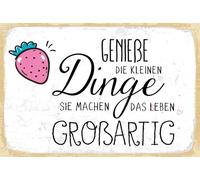 Holzschild 20x30 cm Genieße die kleinen Dinge sie machen