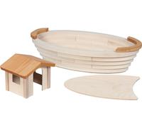 HOLZTIGER 80614 - Arca di Noè in Legno Fatto a Mano in Acero, Colori a Base d'Acqua, promuove l'immaginazione e la creatività dei Bambini, Made in Europe, 69 x 36 x 31 cm, Set da 3 Pezzi, a Partire