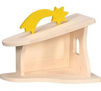 HOLZTIGER 80617 - Presepe in legno, realizzato a mano, in acero, con stella di Natale, colori a base d'acqua, promuove l'immaginazione e la creatività, prodotto in Europa, 40 x 25 x 29 cm, dai 3 anni