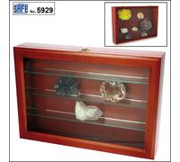 Holzvitrine Midi Swarovski Figure 360x240x70mm 3 Ripiani Vetro Safe 5929 Mogano