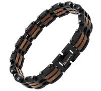 Holzwerk - Bracciale in legno naturale per uomo e donna, cinturino in legno da uomo, marrone, nero, noce, regolabile, con accorciatore e scatola