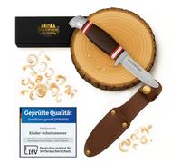 HOLZWURM Coltello da intaglio per bambini, coltello da tasca ideale e coltello da esterno per intagliare