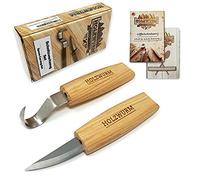 HOLZWURM Set di coltelli per intagliare il legno, istruzioni e modelli per intagliare, set di strumenti ideale per intagliare il cucchiaio