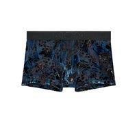 Hom Boxer Corto Fremont Trunks da Uomo (Confezione da 1), Velluto Divorato in Blu e Nero, M