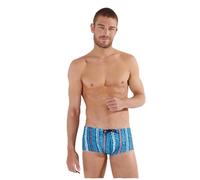 HOM Boxer da Bagno Corto Harrisson Swim Trunks, Strisce Verticali Blu/Arancione, L Uomo