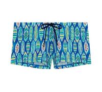 HOM Boxer de Bain Marbella Slip da Bagno, Stampa Blu, M Uomo