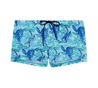 HOM Boxer de Bain Tartane Slip da Bagno, Stampa Blu, XXL Uomo
