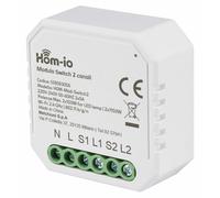 HOM-IO MODULO DUAL SWITCH DA INCASSO 10A 2 CANALI WIFI DOMOTICA 559593056