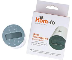 Hom-io | Testa Termostatica Aggiuntiva - Controllo Remoto e Compatibilità con Alexa e Google Home, Regola la Temperatura ovunque tu Sia, Funzione Timer e Calendario, Gruppi e Controllo Vocale Avanzato