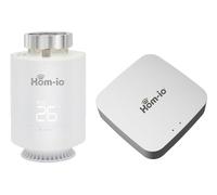 HOM-KIT-TERMOV2 Kit Valvole Termostatiche Smart WiFi, Testa Termostatica e Gateway Zigbee per Controllo Intelligente Riscaldamento, Compatibile Alexa e Google Home