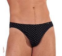 Hom Max Comfort Briefs Intimo, Micro Motif Blanc Imprimé Sur Fond Noir, S Uomo