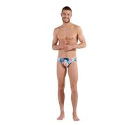HOM Slip da Bagno Port CROS Swim Briefs, Stampa Cartolina Losanges, Arancione/Blu, S Uomo