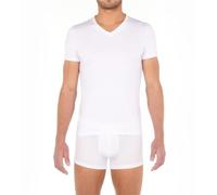 Hom T-Shirt Scollo a V Tencel Soft T-Shirt Uomo, Bianco, M