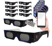 HOMANAGE Confezione 2 occhiali eclissi solari omologati e filtro cellulare ISO 12312-2 CE | Visione sicura del sole e dei transiti. Occhiali da eclissi solare totale 12 agosto 2026, Europa, Spagna