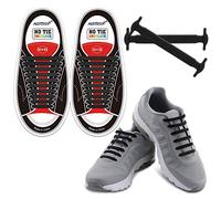 HOMAR Adult Elastic Athletisch Flat No Tie Lacci One für alle Mal Silicon Lacci Perfetti per Sneaker Stivali Oxford e Scarpe Casual - Nero