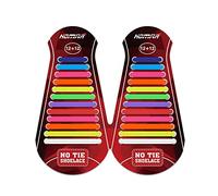 HOMAR Lacci Elastici Senza Nodo Stringhe in Silicone Scarpe da Ginnastica Impermeabile con Multicolore per Bambini e Adulti