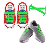Homar No Tie Lacci per scarpe per bambini e adulti - Impermeabile in silicone elastico piatto Laces Athletic scarpa da corsa con multicolore per Scarpe Sneakerboots bordo e scarpe casual (Kid Size Green)