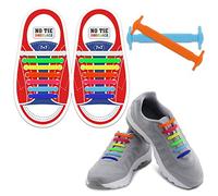 Homar No Tie Lacci per scarpe per bambini e adulti - Impermeabile in silicone elastico piatto Laces Athletic scarpa da corsa con multicolore per Scarpe Sneakerboots bordo e scarpe casual (Kid Size Mix Color)