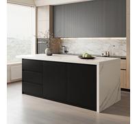 Homary Armadio da cucina con piano di lavoro, armadio da cucina indipendente con impiallacciatura di marmo, piano di lavoro e spazio di archiviazione, per cucine moderne e sale da pranzo, isola cucina