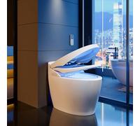 Homary WC intelligente con bidet integrato, coperchio con apertura e chiusura automatica, WC riscaldato, scarico automatico, display a LED, sensore del piede - bidet da bagno monoblocco senza