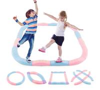 HOMASIS 20 Pezzi di Travi Bilanciere per Bambini, Balance Board in PP, Gradini con Piedini Antiscivolo, Giochi Montessori per Bambini dai 3 Anni, Resistente Fino a 80 kg (Rosa Macaron)