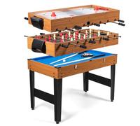 HOMASIS 3 in 1 Tavolo da Gioco Multifunzione in Legno, Tavolo Multigioco con Air Hockey, Biliardo, Calcio Balilla, Sala Giochi per Bambini e Adulti, 126 x 58 x 83 cm