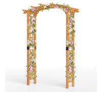 HOMASIS Arco da Giardino in Legno, Arco per Rampicanti con Tettoia e Traliccio, Pergolato da Esterno per Rose, Glicine, Palloncini, Decorazione da Giardino per Festa e Matrimonio (Cupola)