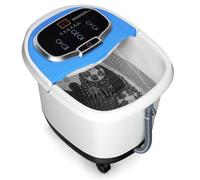 HOMASIS Massaggiatore per piedi con rulli, scaldapiedi elettrico massaggiatore per doccia, massaggiatore per bagno elettrico timer 10-60 minuti/35-48 ℃/500 W, 46 x 37,5 x 38,5 cm (blu)