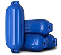 HOMASIS Set di 4 Parabordi per Barca Gonfiabili con Doppio Fori, Parabordi Gonfiabili per Imbarcazioni e Yacht, Paraurti Gonfiabile per Barche per Banchine (Blu, 68,5 x 21,5 cm)