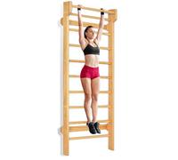 HOMASIS Spalliera Svedese in Legno, Spalliera Palestra Scala da Interno per Ginnastica ed Allenamento, Parete Arrampicata per Bambini e Adulti, Portata Massima di 100 kg