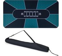 HOMASIS Tappetino Poker 180 x 90 cm, Panno per Tavolo da Gioco con Superficia Liscia e Base Antiscvolo, Tappeto Poker Texas Hold'em per 10 Giocatori, Panno Gioco Portatile con Borsa da Trasporto