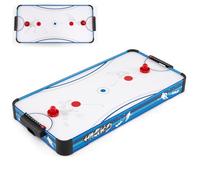 HOMASIS Tavolo da Air Hockey Elettrico, Tavolo da Gioco con Motore da 12V, Inclusi 2 Puck e 2 Slittini, Hockey da Tavolo per Bambini e Adulti, Blu+Bianco
