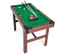 HOMASIS Tavolo da Biliardo, Mini Tavolo da Biliardo in Legno con 16 Palline, 2 Steccole, 2 Gessi, Triangolo, Spazzola, Gioco da Carambola da Casa, Bar, per Bambini e Adulti, 122 x 61 x 76 cm (Verde)