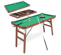 HOMASIS Tavolo da Biliardo Pieghevole, Mini Biliardo Portatile con 2 Tacche, 16 Palline, 2 Gessi, Triangolo, Spazzola, Gambe Regolabili, da Casa, Bar, per Bambini e Adulti, 138 x 67 x 79,5 cm