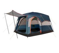 HOMASIS Tenda a Tunnel per 4-6 Persone con 2 Divisori e 3 Ingressi, Tende con Avancorridoio e Tappetino, Tenda Familiare con Borsa per il Trasporto per Campeggio, Trekking e Escursioni (Blu)